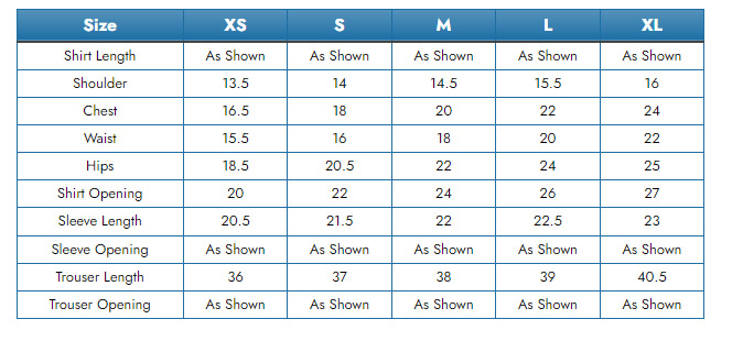Size Guide - Baroque PK